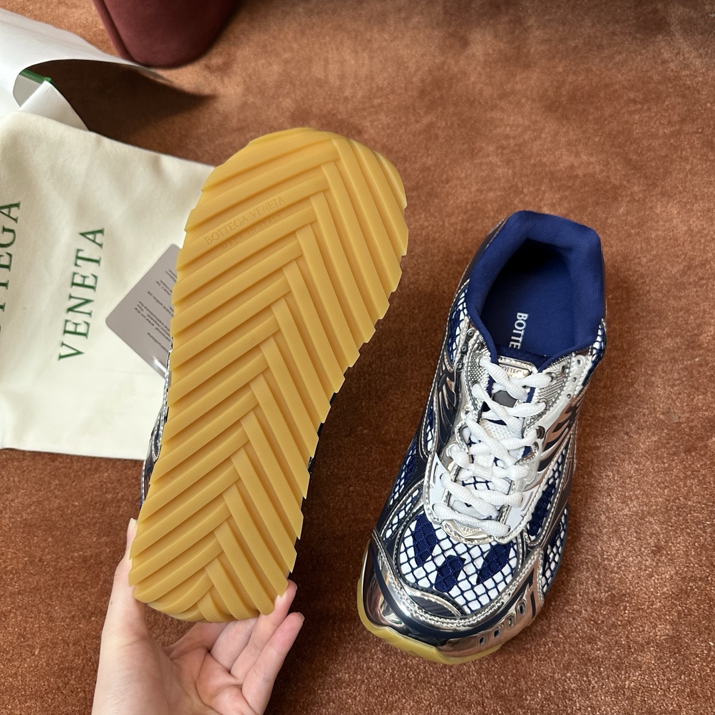 Bottega Veneta Orbit Sneaker Abyss/silver